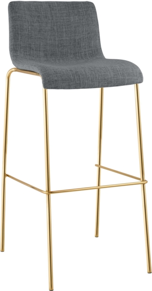 CLP Barhocker Hover stapelbar Stoffbezug Vierfußgestell Goldoptik bis 150 kg,hellgrau