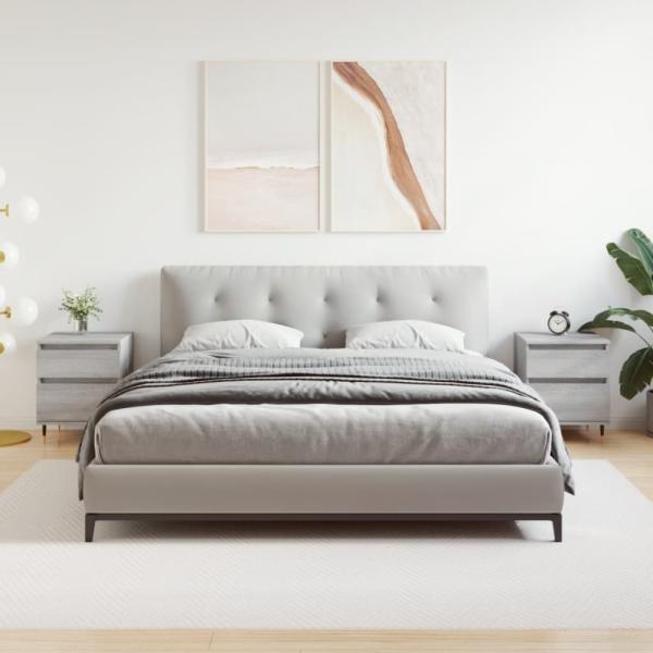 vidaXL Nachttische 2 Stk. Grau Sonoma 40x35x50 cm Holzwerkstoff 830665
