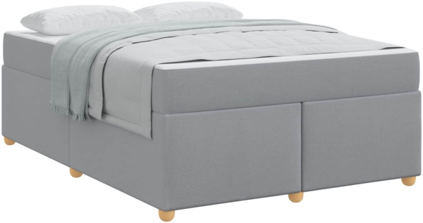 vidaXL Bettrahmen mit Matratze Hellgrau 140 x 200 cm Stoff 3399356