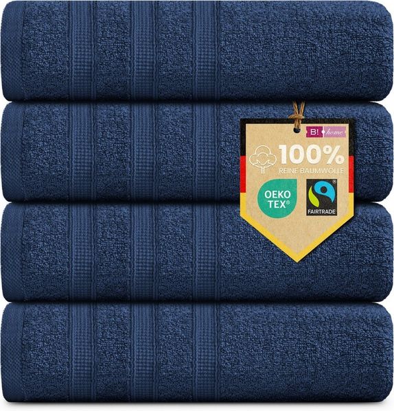 B!HOME Handtücher Set Saunatücher, Duschtücher, Gästehandtücher 100% Baumwolle, (Spar-Set, 4-St), flauschig saugfähig Frottee weich