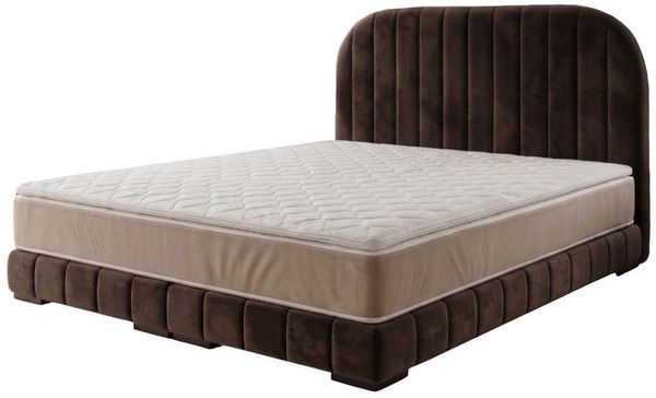 A&J MöbelLand GmbH Polsterbett LEON mit Kopfteil - Stilvolles Bettgestell für Ihr Schlafzimmer (Länge: 209 cm, Höhe Kopfteil: 110 cm, 4 Kopfteil-Varianten, 7 Größen zur Auswahl, Modernes Design, TOP ANGEBOT!, Inklusive Bettgestell), Komplettgestell-Set