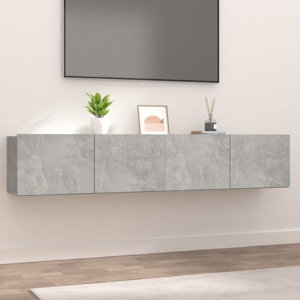 vidaXL TV-Schränke 2 Stk. Betongrau 80x30x30 cm Holzwerkstoff 804539