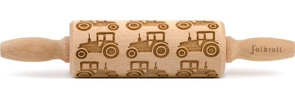 Folkroll Buchenholz Teigrolle Junior 23 cm Traktor