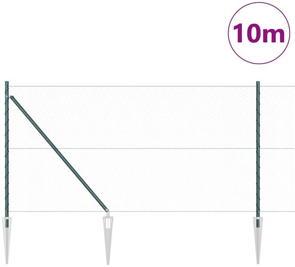 vidaXL Sechseckiger Zaun mit Pfosten 10 x 1 m PVC-beschichteter Stahl 3353059 Bild 3