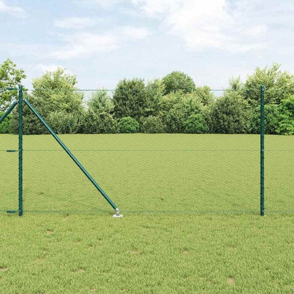 vidaXL Sechseckiger Zaun mit Pfosten 10 x 1 m PVC-beschichteter Stahl 3353059