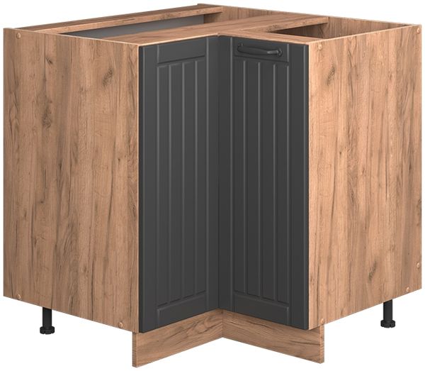 Eckunterschrank Fame-Line Dunkelgrau 80.5 cm , AP Marmor Vicco