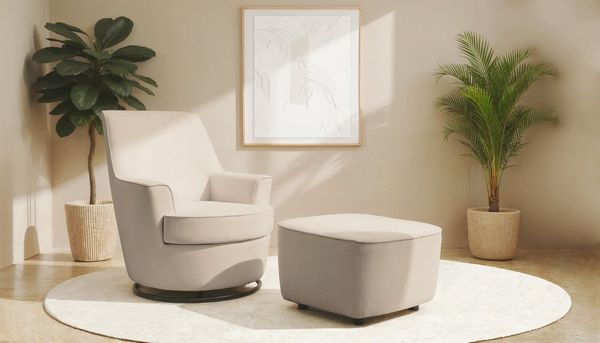 INOSIGN Drehsessel HETTY, Drehsessel mit Wippfunktion und Hocker, Lesesessel, Armsessel (Set, 2-St), mit Dreh/Wippfunktion, mit Federkern, in Cord und Microfaser