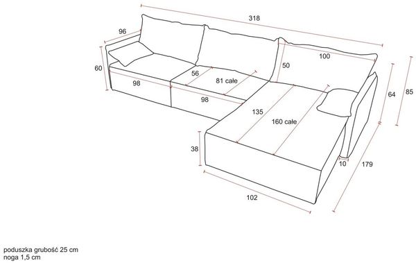 Ecksofa mit Schlaffunktion HUNTER in Stoff Royal Blau Ottomane Rechts Bild 3