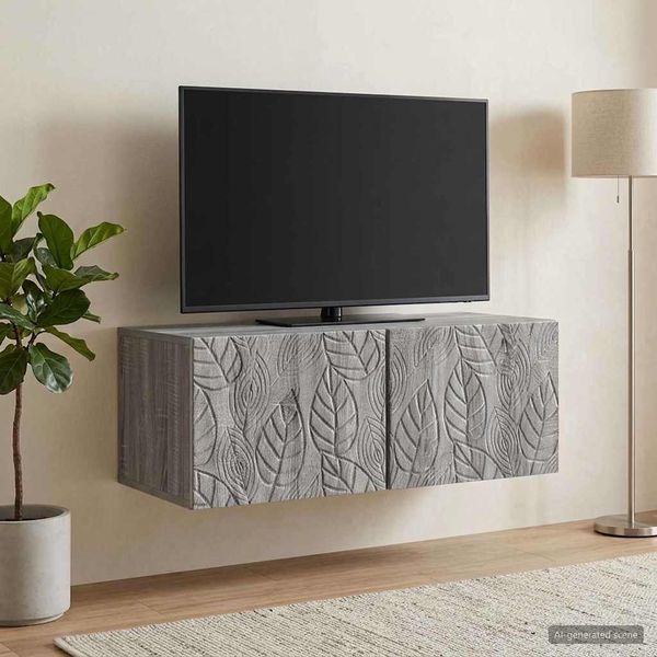 vidaXL Wandmontierter TV-Schrank 59,5 x 31 cm Grau Sonoma 898881