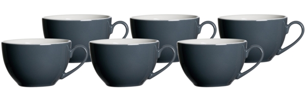 Ritzenhoff & Breker DOPPIO Kaffeetasse 200 ml anthrazit 6er Set