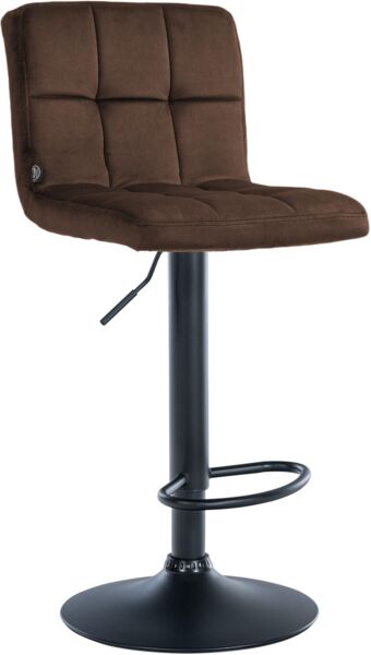 CLP Barhocker Peru Samtbezug höhenverstellbar drehbar mit Rückenlehne,braun schwarz
