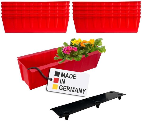 BURI Euro-Paletten Blumenkästen-Einsätze inkl. Bewässerungsmatte | 37,3cm | Pflanzkasten für Europalette Palette | Balkonkasten | Blumentopf | aus stabilen Kunststoff | Made in Germany