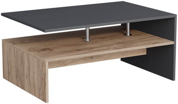 Couchtisch Amato Anthrazit/Goldkraft Eiche 90 x 52.6 cm Vicco