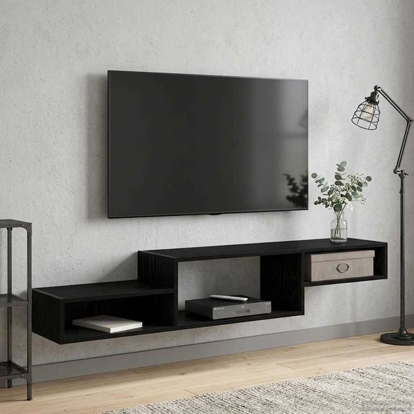 vidaXL Wandmontierter TV-Schrank Wandhalterung Schwarze Eiche 8005990