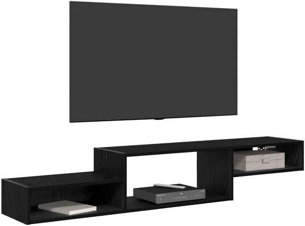 vidaXL Wandmontierter TV-Schrank Wandhalterung Schwarze Eiche 8005990 Bild 3