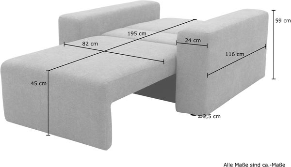 DOMO. collection Sessel 700 029, Polstersessel mit Schlaffunktion und Federkernpolsterung, loses Rückenkissen, Schlafsessel, Armsessel 130 x 116 x 85 cm (BxTxH), beige Bild 11
