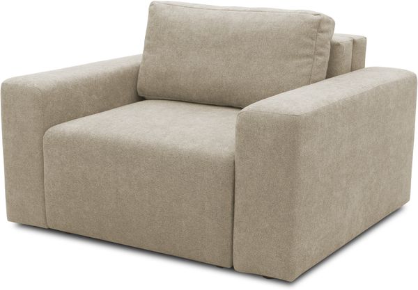 DOMO. collection Sessel 700 029, Polstersessel mit Schlaffunktion und Federkernpolsterung, loses Rückenkissen, Schlafsessel, Armsessel 130 x 116 x 85 cm (BxTxH), beige Bild 2