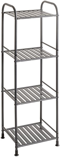 Regal >59824< 4 Ablagen, in anthrazit, Metall, Stahlrohr - 33x108x28cm (BxHxT)