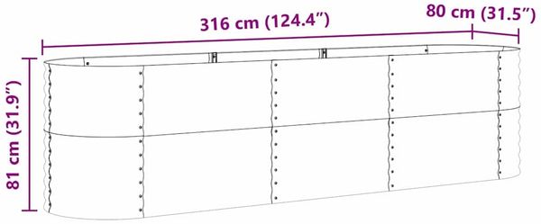 vidaXL Hochbeet Braun 320 x 80 x 81 cm Stahl 42011326 Bild 11
