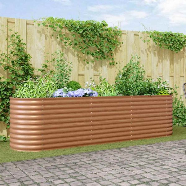 vidaXL Hochbeet Braun 320 x 80 x 81 cm Stahl 42011326