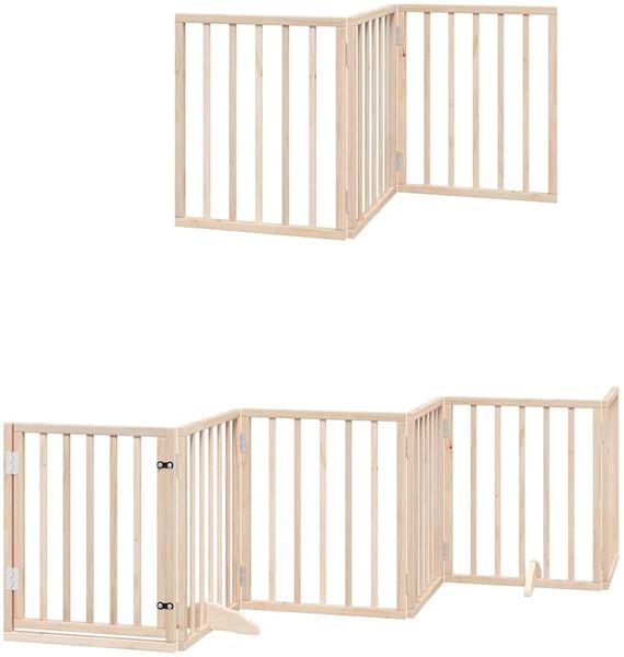 vidaXL 9-tlg. Hundetor mit Tür Faltbar 450 cm Pappelholz 3155529 Bild 3