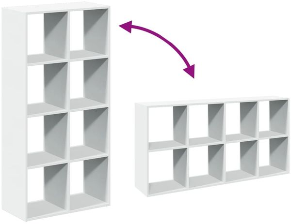 vidaXL Raumteiler Bücherregal Weiß 69,5 x 29 x 137,5 cm Holzwerkstoff 858021 Bild 9