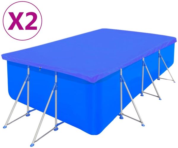 vidaXL Poolabdeckungen 2 Stk. PE Rechteckig 90 g/m² 540x270 cm 3082805