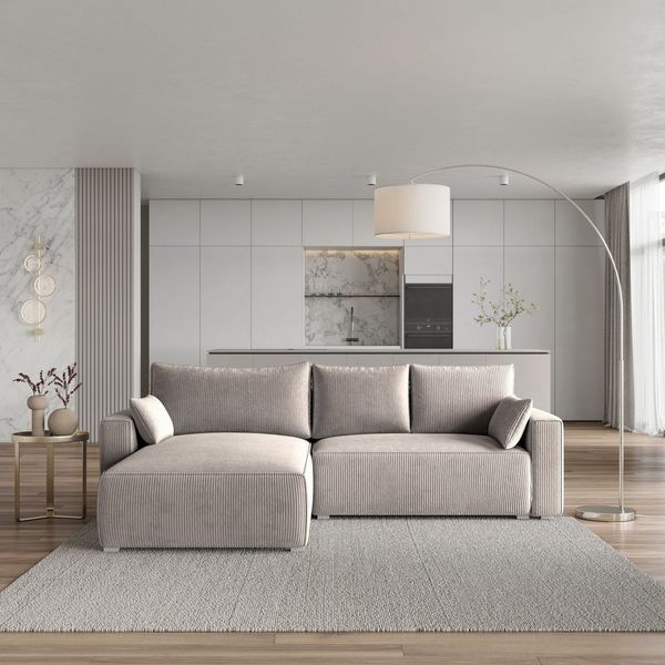 Masseno Ecksofa FORIL mit Schlaffunktion L-Form, Sofa mit Bettkasten