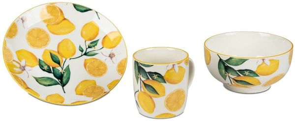 formano Tasse Fresh Lemon, Porzellan, Spülmaschinengeeignet, Weiß, Zitronen, H: 9.5cm