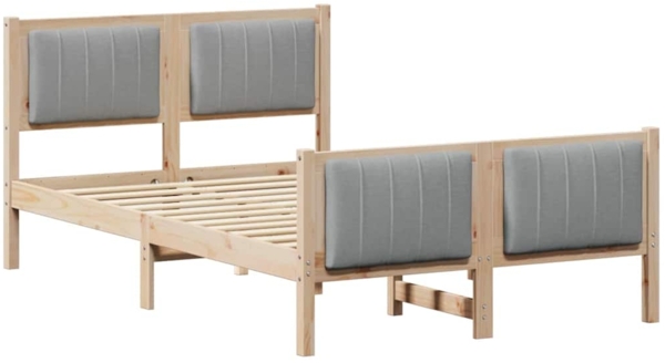 vidaXL Bettgestell Braun und hellgrau 120 x 200 cm Massivholz Kiefer 878469 Bild 1
