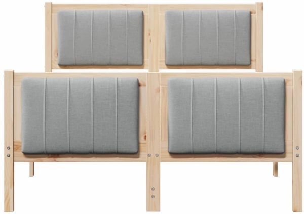 vidaXL Bettgestell Braun und hellgrau 120 x 200 cm Massivholz Kiefer 878469 Bild 4