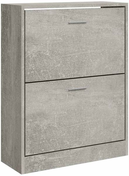 Schuhschrank, Schuhkipper für Flur, skandinavisch Betongrau 63x24x81 cm Holzwerkstoff