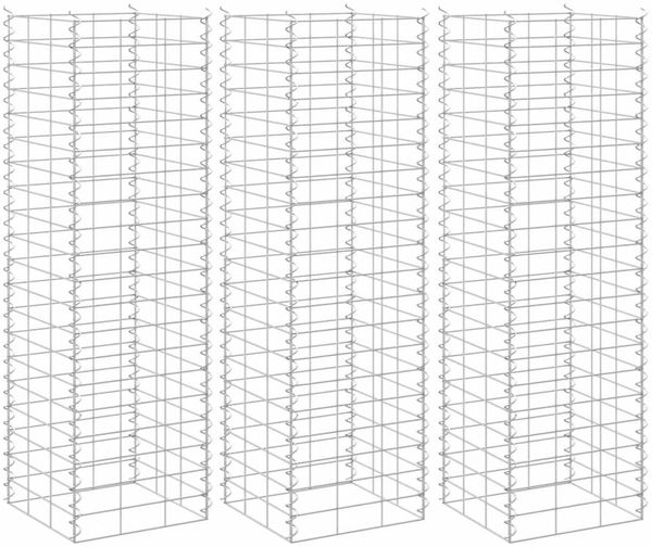 vidaXL Gabionen-Hochbeete 3 Stk. 30x30x100 cm Eisen 151249