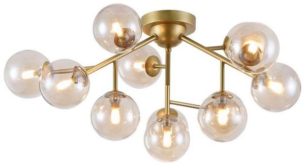 Licht-Trend Deckenleuchte Deckenleuchte Glob 60cm 12 x Rauchglas Gold, Rauch