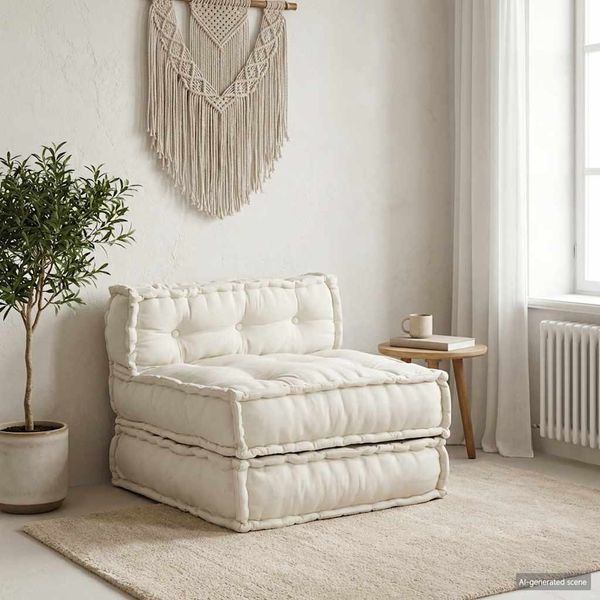 vidaXL Modulares Sofaelement Creme 70 x 70 x 54 cm Stoff 4019022