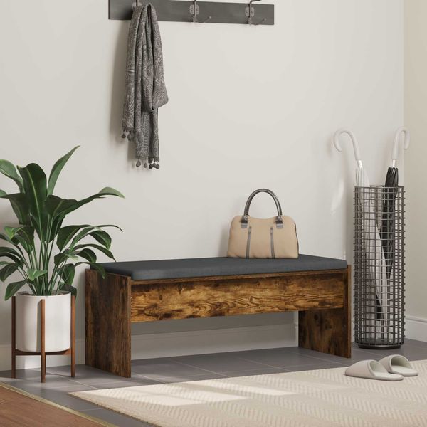 vidaXL Flurbank mit Kissen Geräucherte Eiche 103 x 38 x 40 cm 891564