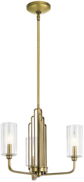 Elstead Lighting Kimrose Kronleuchter 3-Light Messing gebürstet Klarglas E14