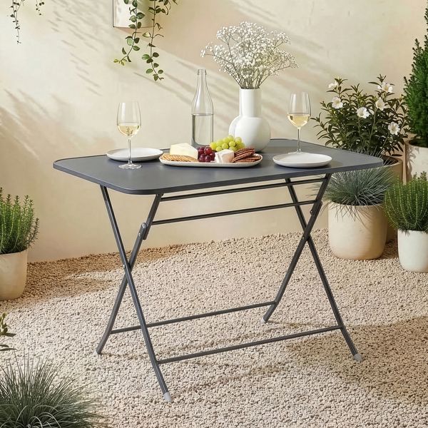 Klapptisch Sande Stahl 110x70x71 cm Schwarz [en. casa]