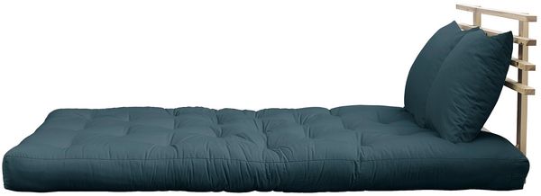 KARUP DESIGN SHIN SANO Schlafsofa Gestell Natur Matratze Petrol Blau Bild 3