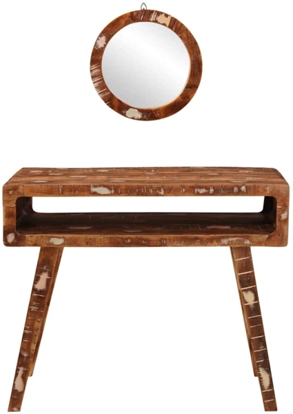 vidaXL Schminktisch Braun 90 x 76 x 45 cm Massives recyceltes Holz 4104566 Bild 3