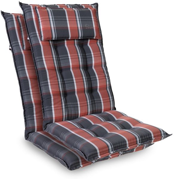 Sylt Polsterauflage Sesselauflage Kopfkissen Polyester 50 x 120 x 9 cm Schwarz / rot