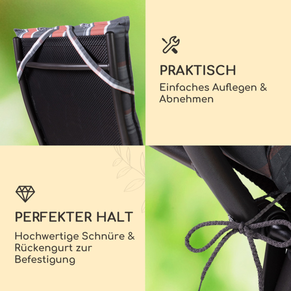 Sylt Polsterauflage Sesselauflage Kopfkissen Polyester 50 x 120 x 9 cm Schwarz / rot Bild 4