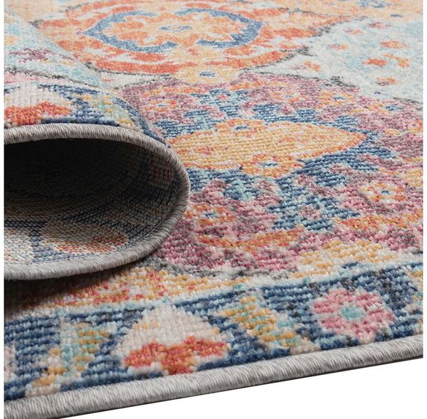 TeppichHome24 Outdoorteppich Bunter Vintage Outdoor Teppich flach und pflegeleicht, Rechteckig