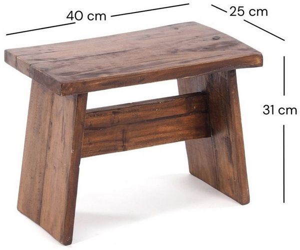 DESIGN DELIGHTS Hocker SITZBÄNKCHEN "SCHEMEL 40", Altholz massiv, 31x40x25cm, Fußhocker, F