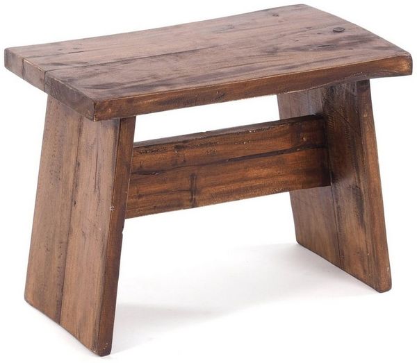 DESIGN DELIGHTS Hocker SITZBÄNKCHEN "SCHEMEL 40", Altholz massiv, 31x40x25cm, Fußhocker, F