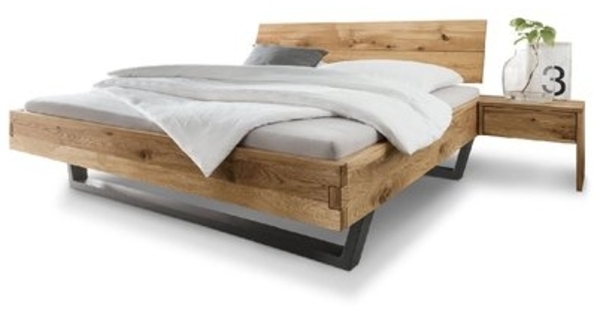 Forestales Massivholzbett Navarra mit Kopfteil IV Kernbuche 200x200 cm