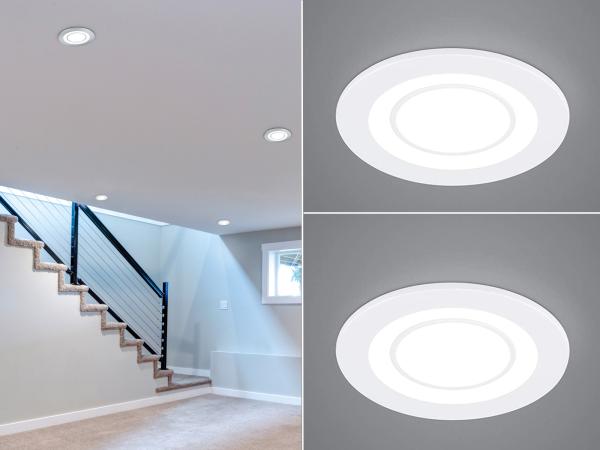 Runde LED Deckeneinbaustrahler 2er Set in Weiß matt Ø 8,2cm