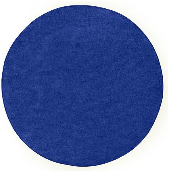 Runder Kurzflor Teppich Uni Fancy rund - blau - 200 cm Durchmesser