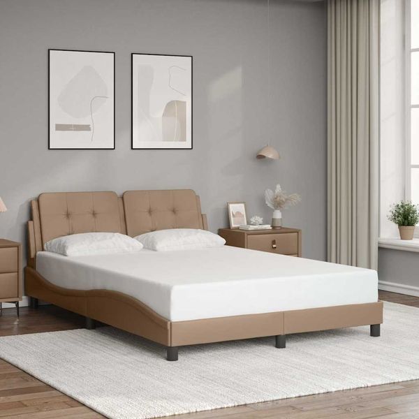 vidaXL Bettgestell ohne Matratze "Zadar" Cappuccino-Braun 120x200 cm Kunstleder 3208174