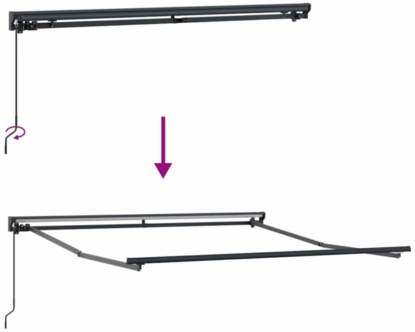 vidaXL Einziehbare Markise Blau und Weiß 350x250 cm Stoff 3330199 Bild 8